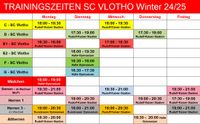 Trainingszeiten SC Vlotho